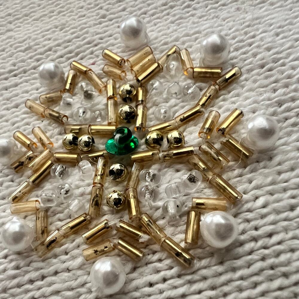 Vintage B.P. Designs Christmas Holiday Embellished Sweater Size Large